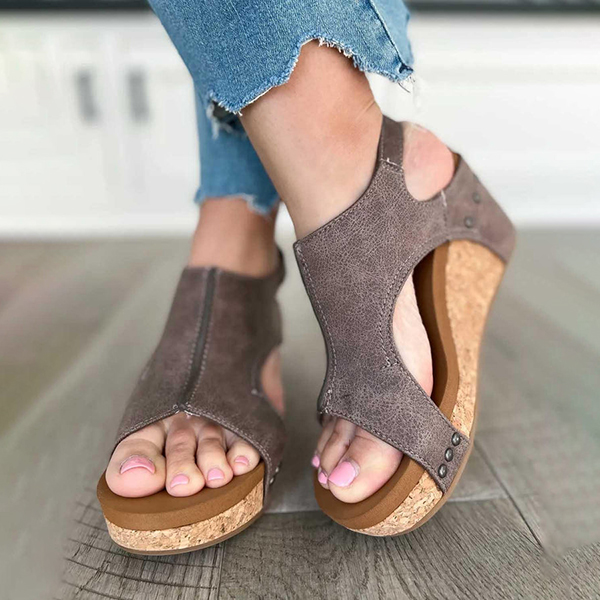 🔥Last Day 50% OFF🔥-Womens Comfy Velcro Wedge Orthopedic Sandals