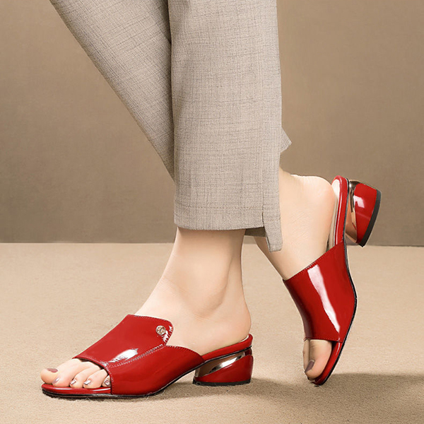 Leather Summer Fashion Heels Orthopedic Sandals