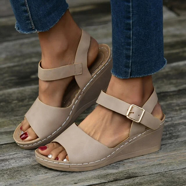 <Jun New> Womens Open Toe Buckle Sandals