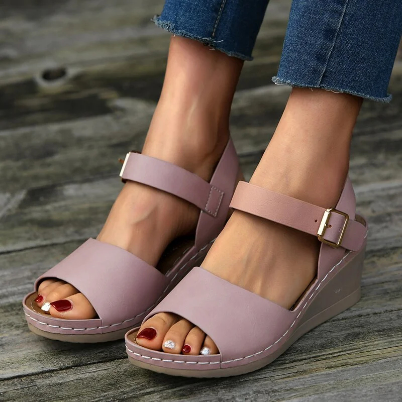 <Jun New> Womens Open Toe Buckle Sandals