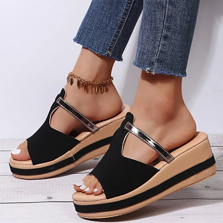😍[May New]😍Women's Casual Wedge Platform Leather Orthopedic Sandals
