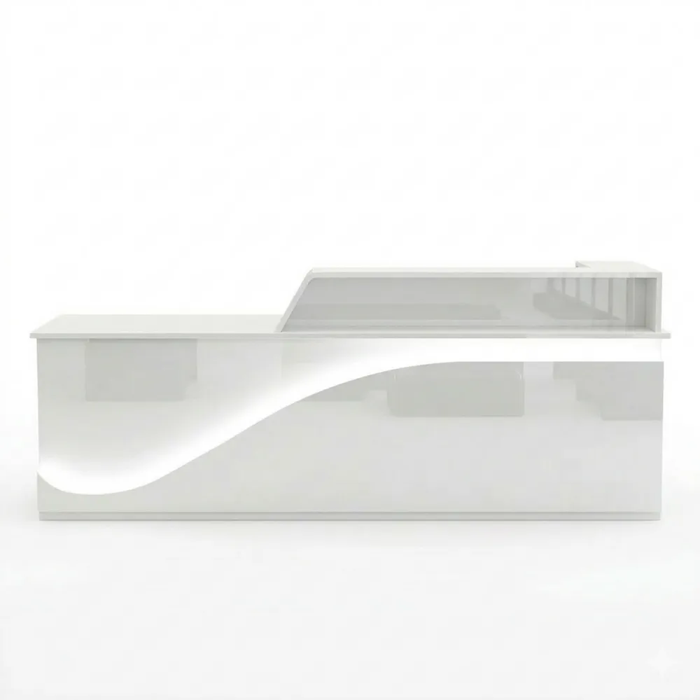 Moderner Empfangstresen mit Schubladen, Holzschreibtisch für Rezeption