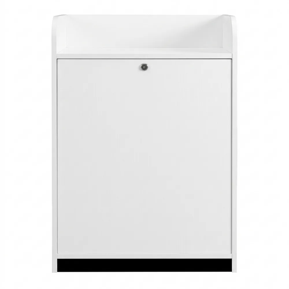 Moderne Empfangstheke mit Sichtschutz und Schubladen