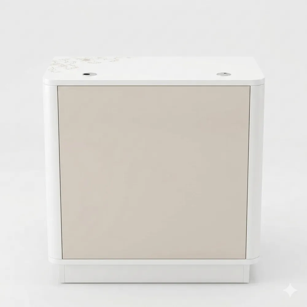 Moderne Empfangstheke mit abschließbarer Schublade für Kosmetikstudios