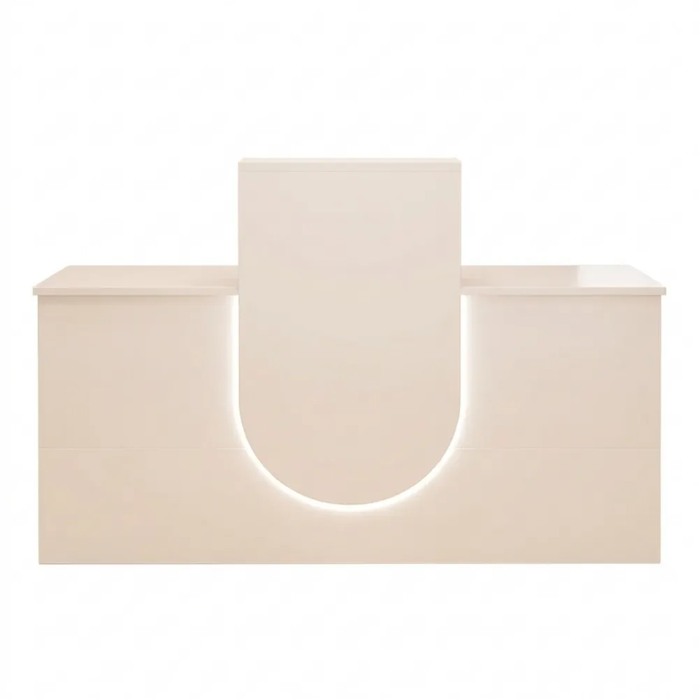 Moderner Empfangstisch mit Beleuchtung und abschließbarer Schublade, 100 cm, für Büro oder Schönheitssalon