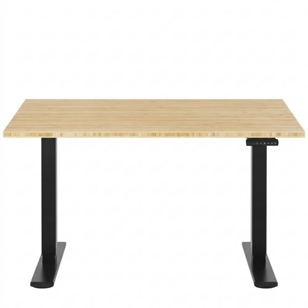 Ergonomischer Höhenverstellbarer Bürotisch mit LED-Anzeige, Bambusplatte