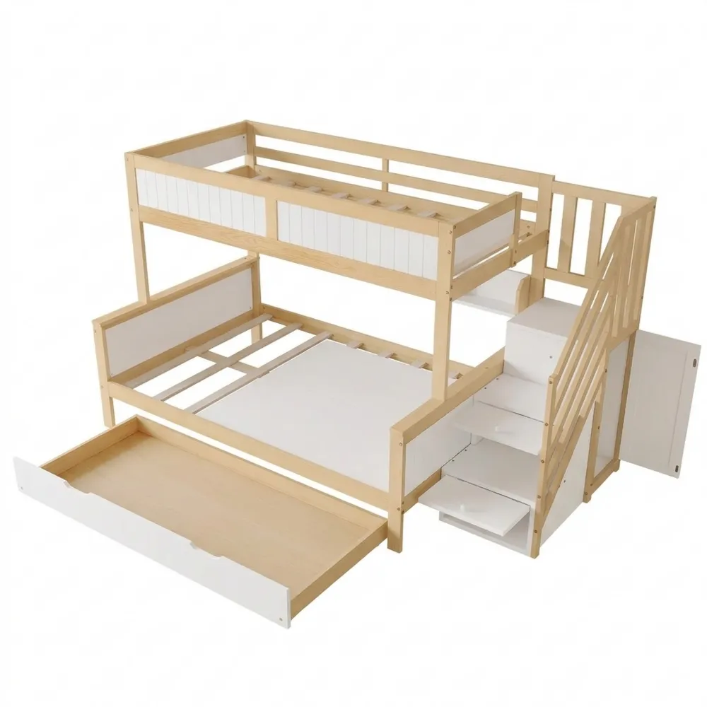 Multifunktionales Hochbett für drei Kinder mit Stauraum und Sicherheit