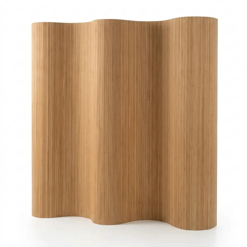 Bambus Paravent Raumteiler, Faltwand, 244x185 cm, Pure