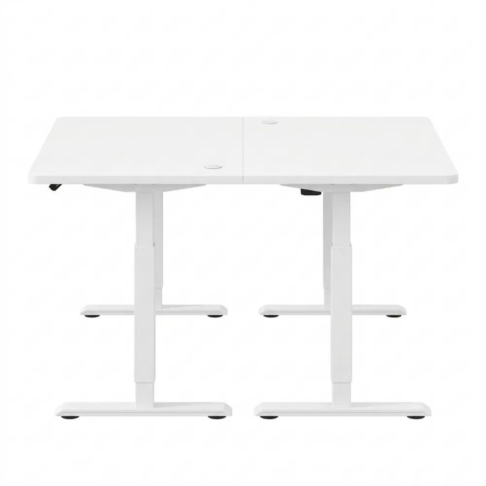 Elektrisch höhenverstellbarer Schreibtisch mit USB-Ladefunktion, 120 x 60 cm, Weiß