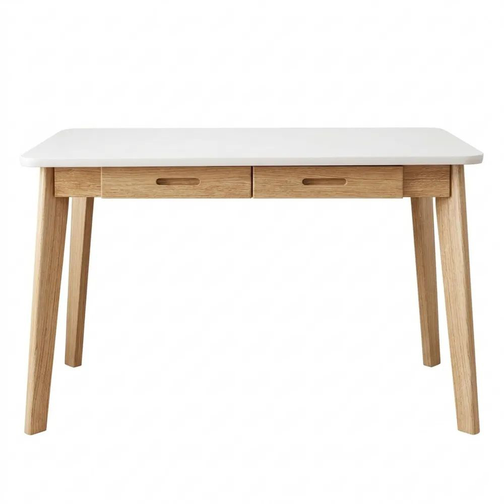 Moderner Holzschreibtisch mit Stauraum, Weiß, 100cm