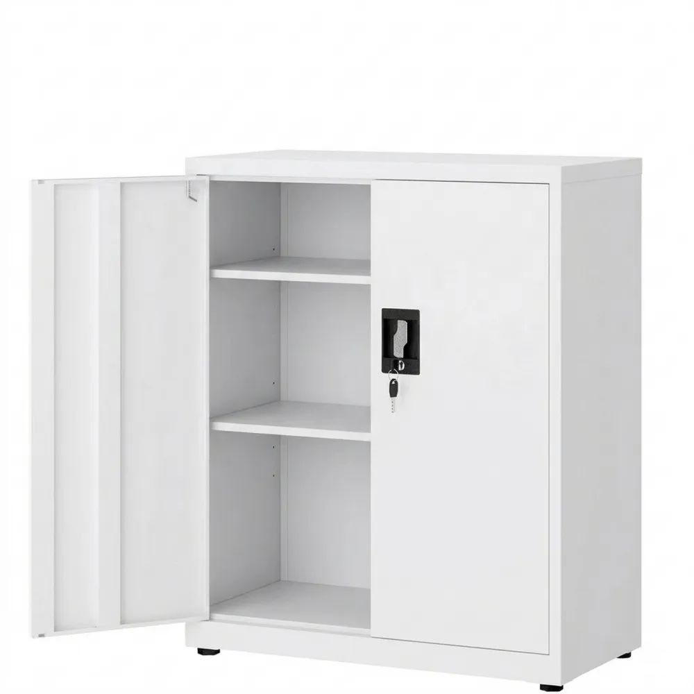 Metallschrank mit 3 Ebenen und verstellbaren Böden