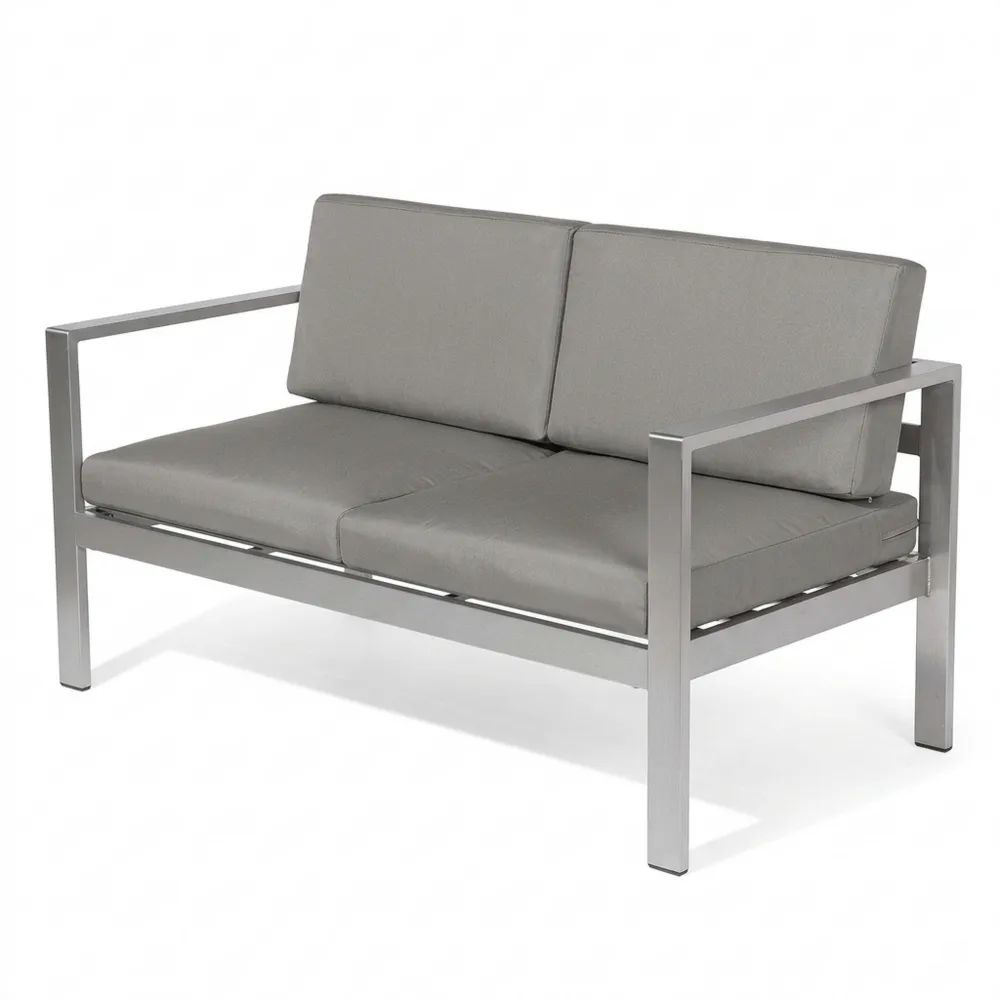 Gartensofa für Zwei Personen, Dunkelgrau, wetterfest