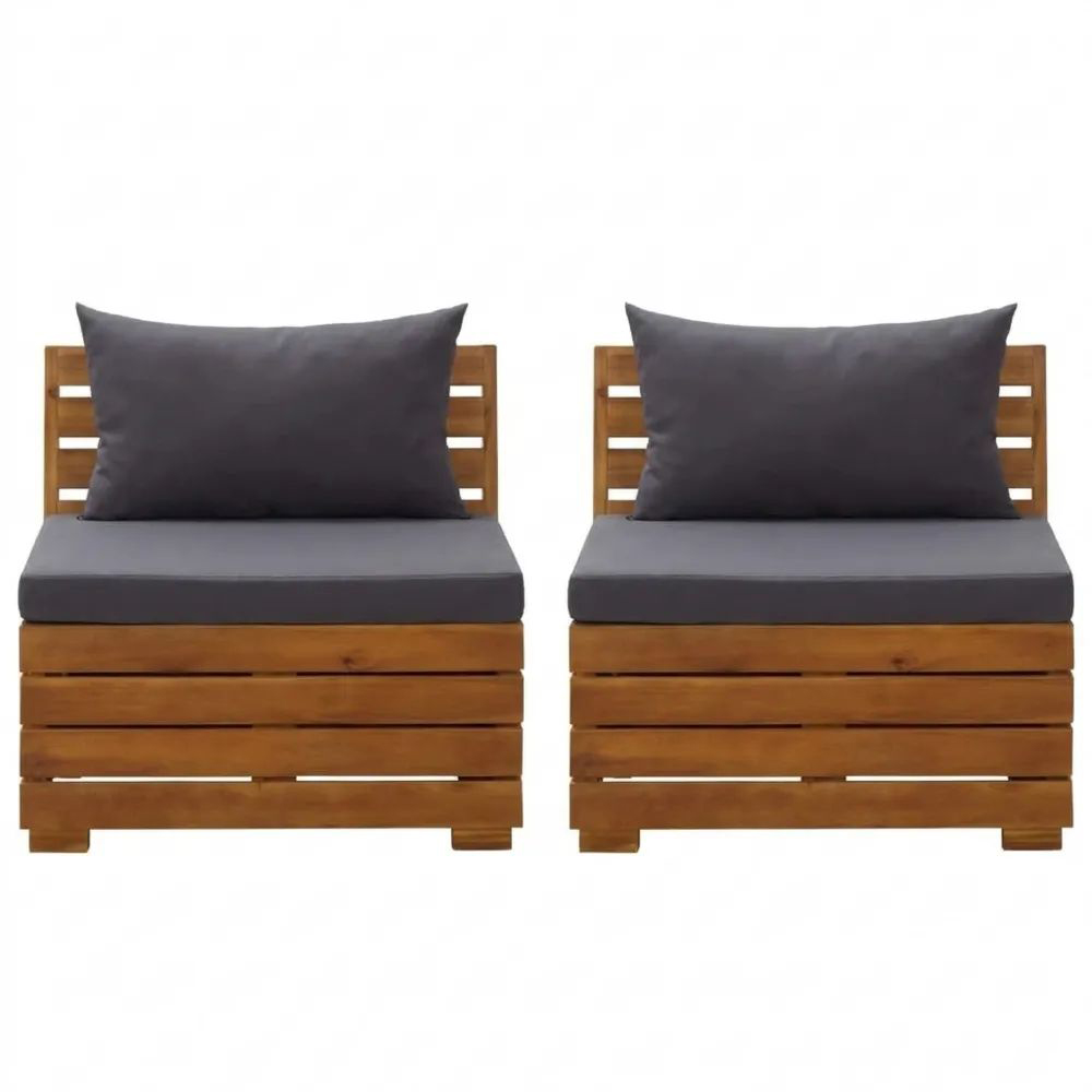 Zweisitzer Gartensofa mit Kissen Akazienholz