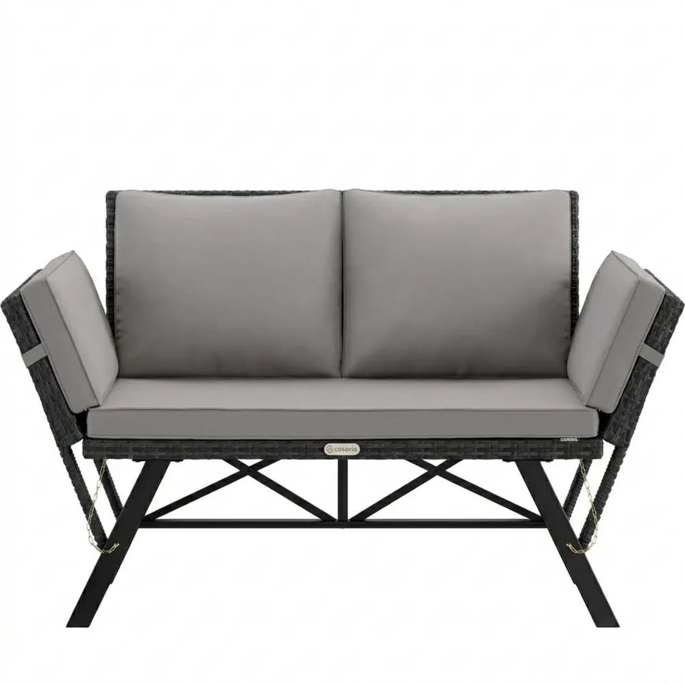 Verstellbare Garten-Loungesofa mit Schlaffunktion für Balkon