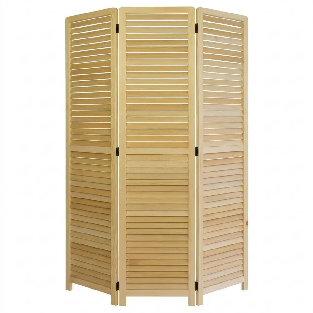 Dreiteiliger Holz-Raumteiler für Innenbereiche