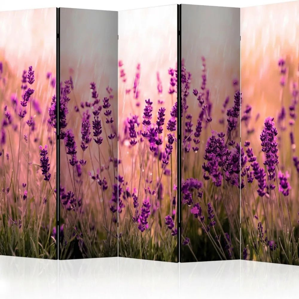 Raumteiler mit Lavendelmuster 225x172 cm einseitig bedruckt