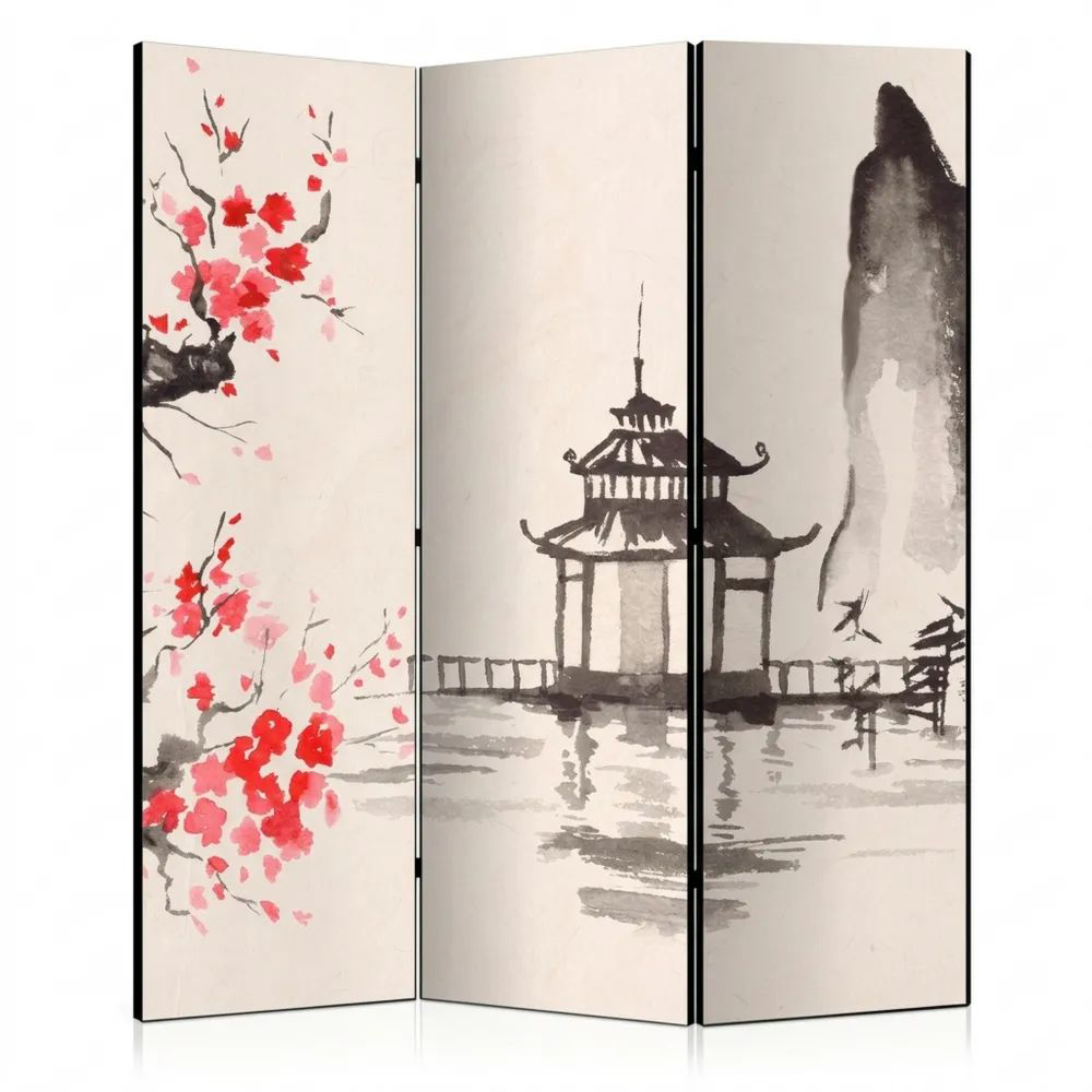 Japanische Landschaft Paravent 135x172 cm Trennwand