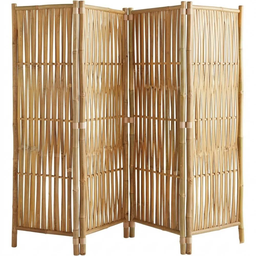 Eleganter Bambus-Raumteiler 180 x 160 cm, 4-teilig