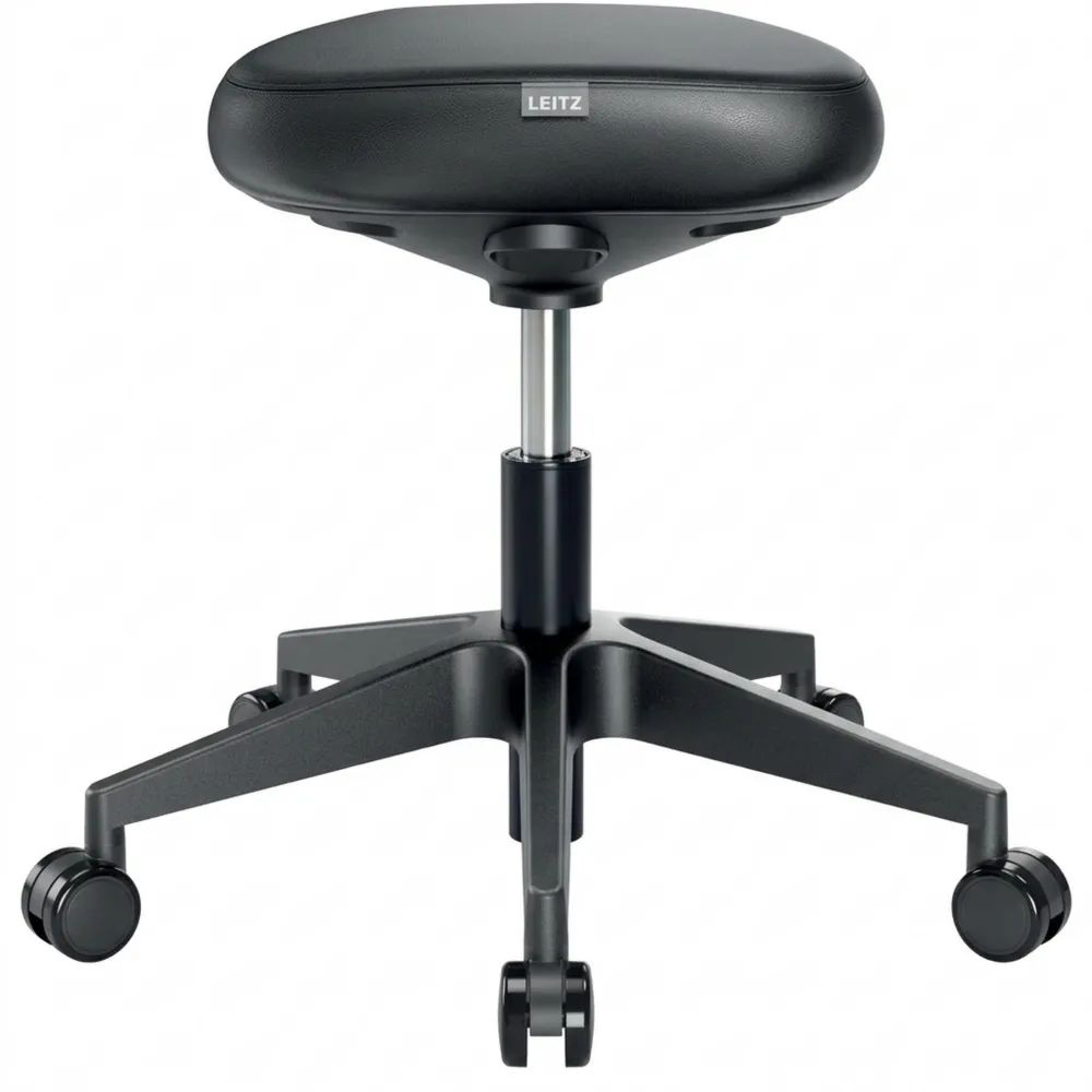 Höhenverstellbarer Bürohocker mit Rollen und Sitzpolster