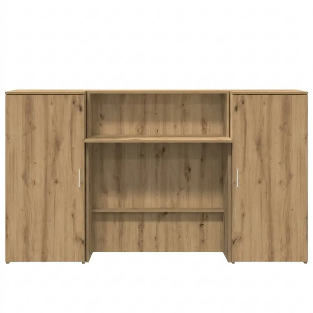 Großer Empfangstresen aus Holzwerkstoff mit Stauraum, ideal für Büro und Praxis