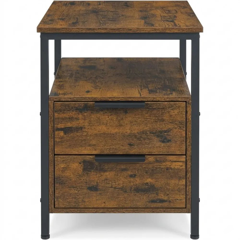 Vintage Beistelltisch mit Schubladen und Steckdosenleiste