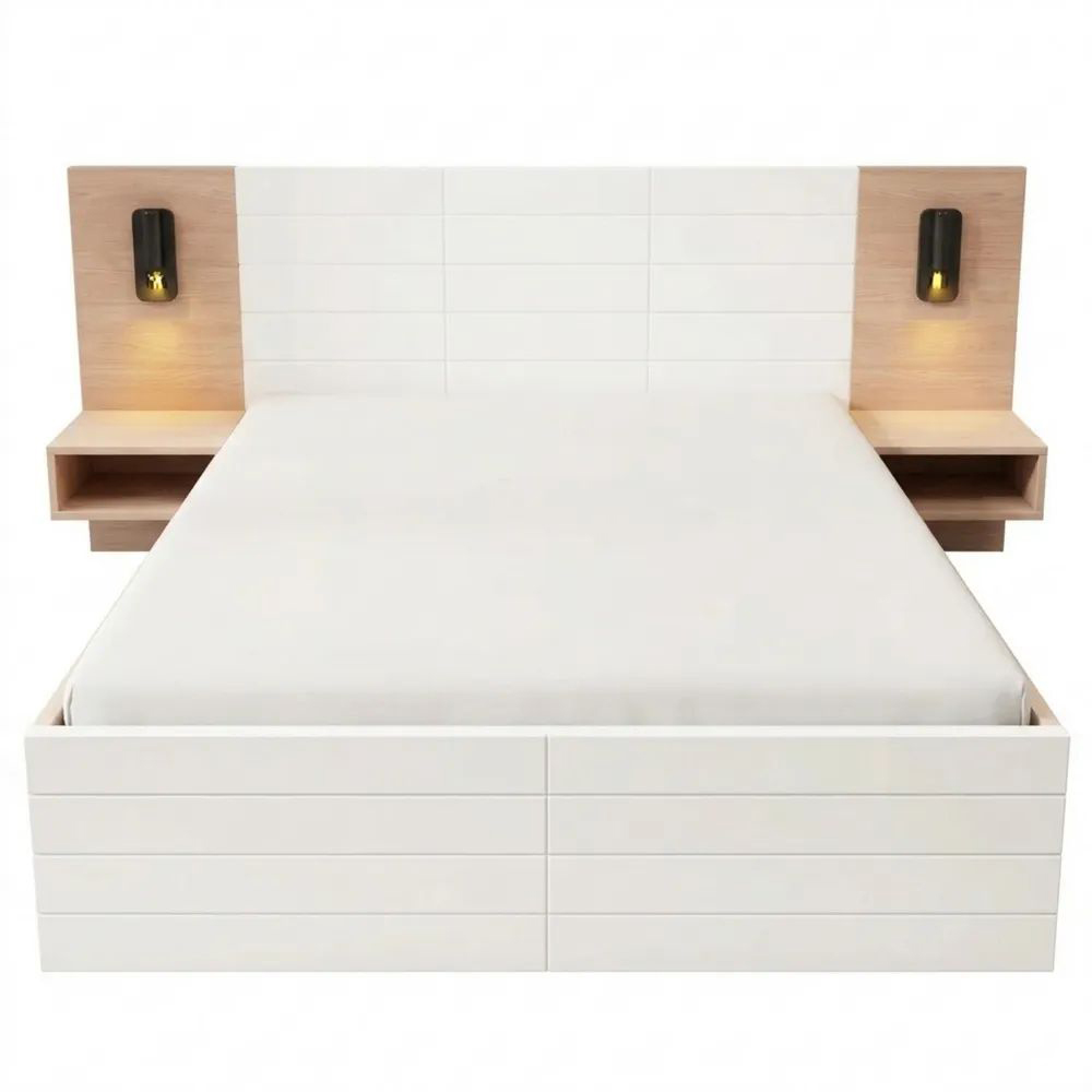 Doppelbett 180x200 mit Schubladen und LED-Beleuchtung