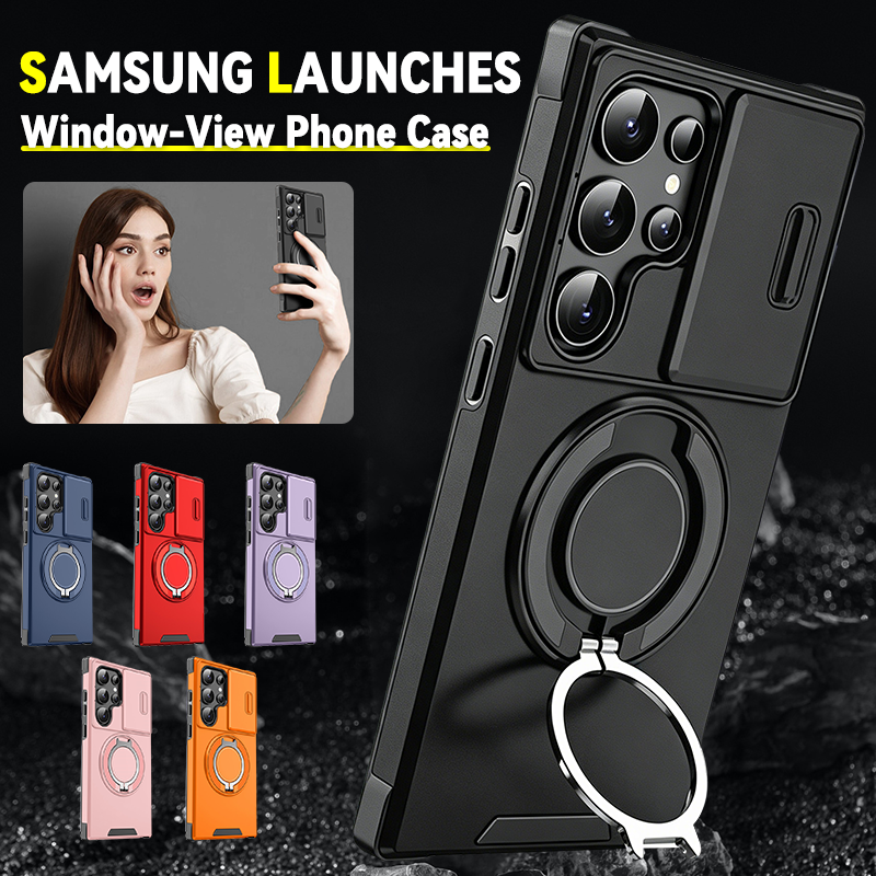 Panssarikuori Galaxy S-sarjalle 🛡️ Kameran liukusuoja & 360° rengas 🧲 Magneettitoiminto