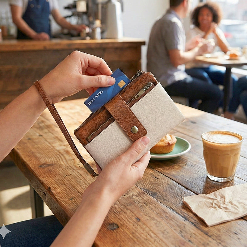 🔥 Rajoitetun ajan tarjous – Naisten retrotyylinen RFID-suojattu kolminkertainen lompakko