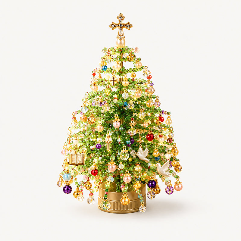 🎄✨ DIY Helmikirjailtu Joulukuusi -paketti – 🎅Luo Omat Kimaltelevat Joulukoristeesi