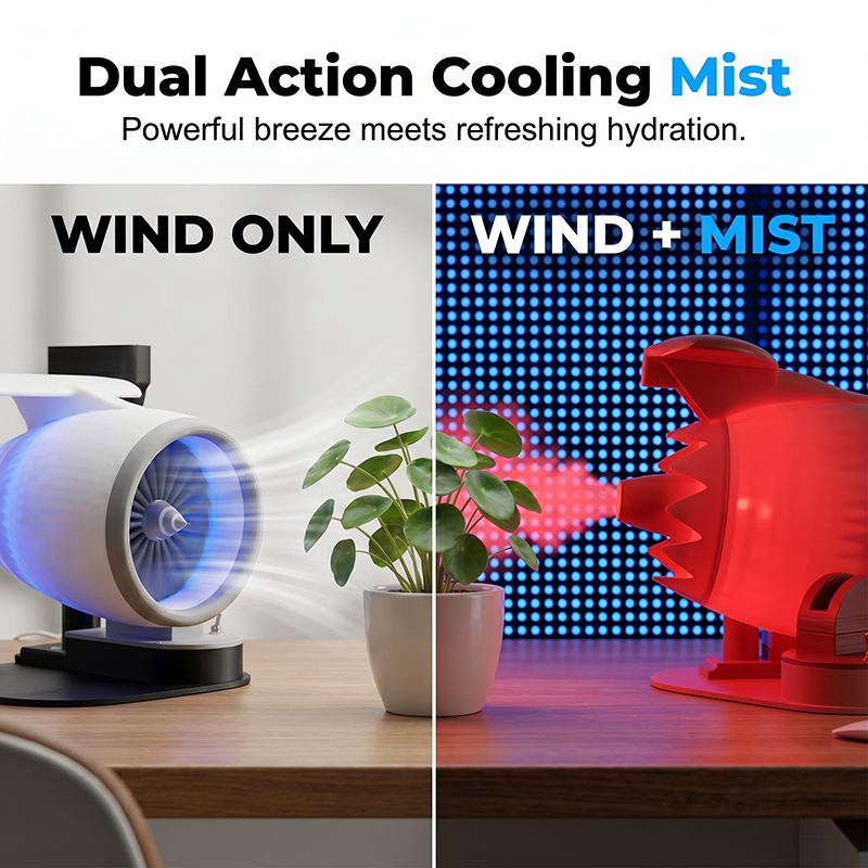 🥳2026 HOT SALE🥳💞50K+ SOLD!✨ 50% OFF! ✈️ Jet Engine Desktop Fan with Cooling Mist – Turbo Airflow, LED Neon Glow, Mechanical Throttle – 3D Printed Aviation Design – for Gaming, Work & Tech Lovers