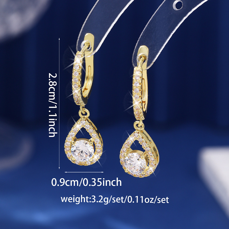 Elegant Teardrop Dangle Hoop Earrings