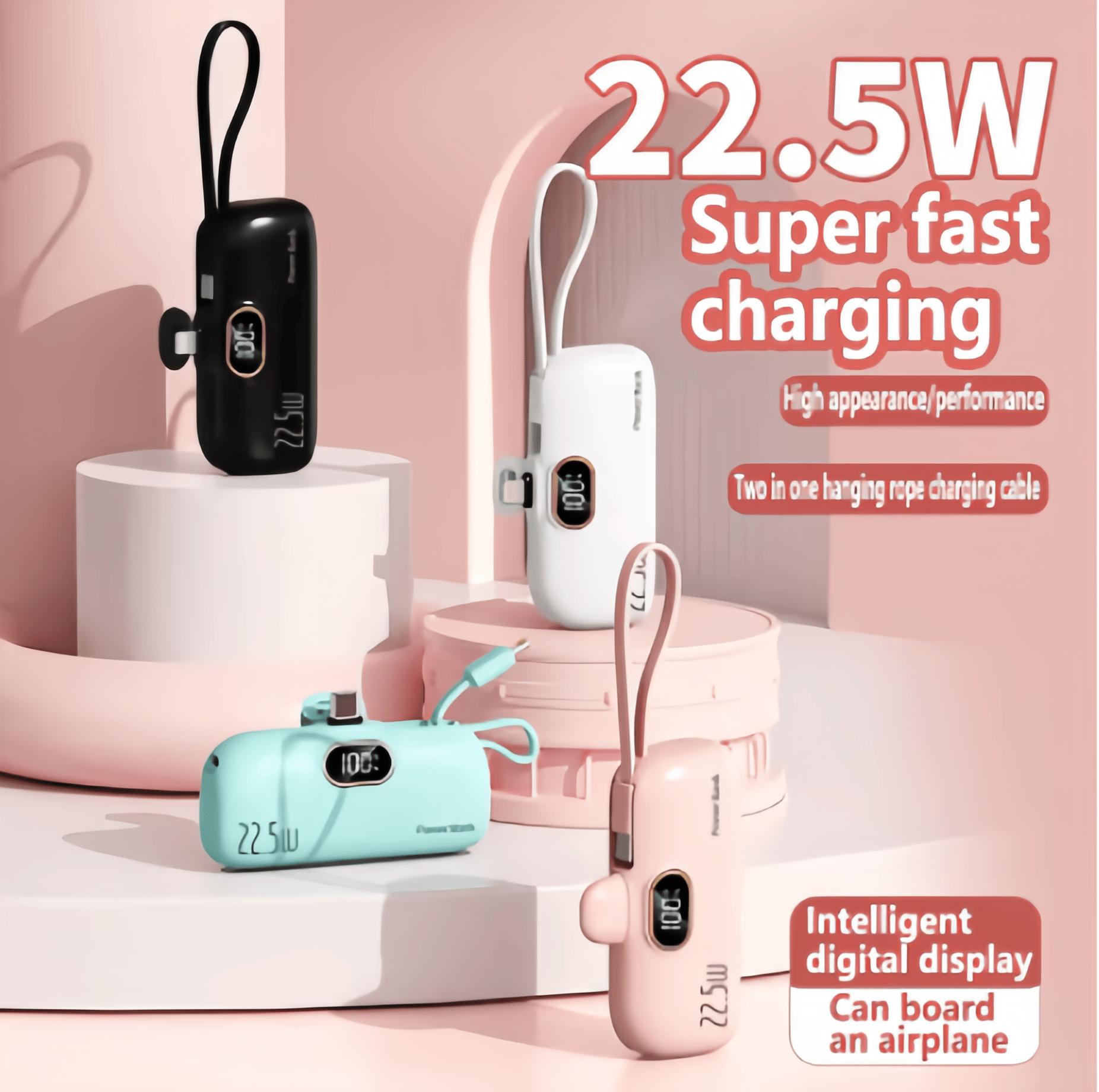 👍5000 mAh minikokoinen kannettava varavirtalähde puhelimelle