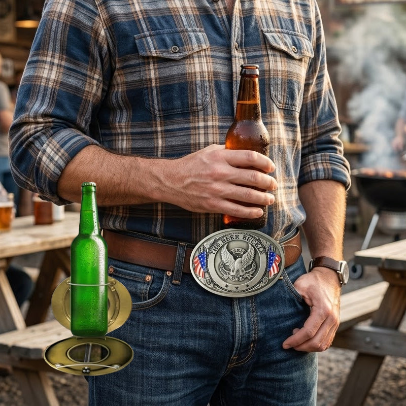 ✨ Korosta tyyliäsi, vapauta kätesi – Äärimmäinen 2-in-1 vyönsolki 🍻