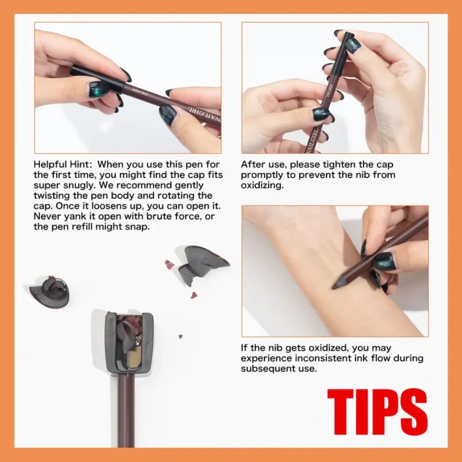 24HR Waterproof Eyeliner Pencil with Built-in Sharpener