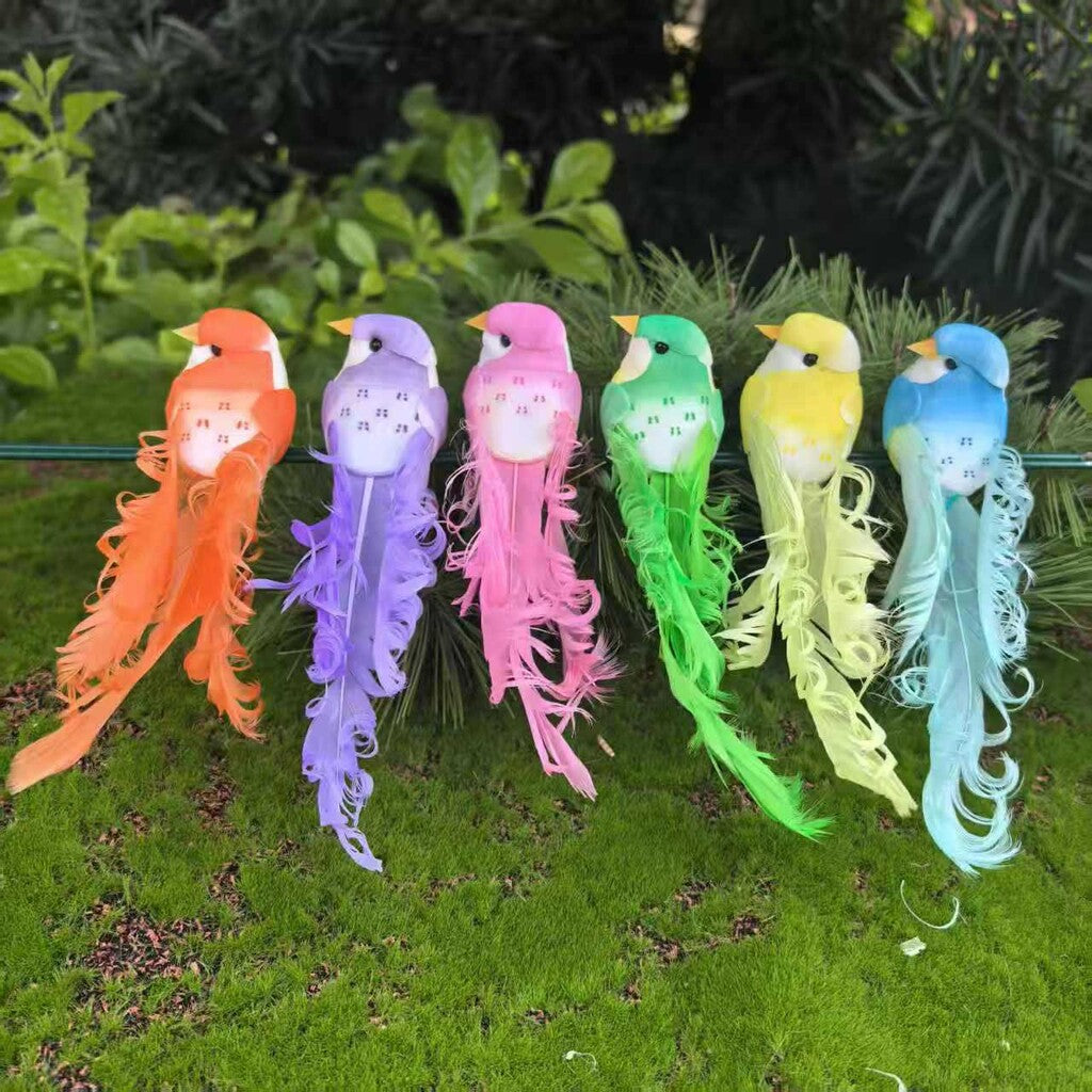 🐦 Keinotekoiset höyhenlinnut klipsillä (12 kpl per pakkaus)