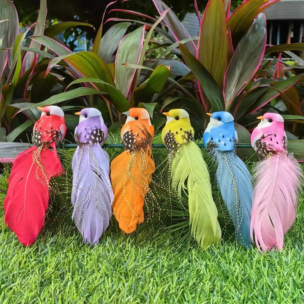 🐦 Keinotekoiset höyhenlinnut klipsillä (12 kpl per pakkaus)