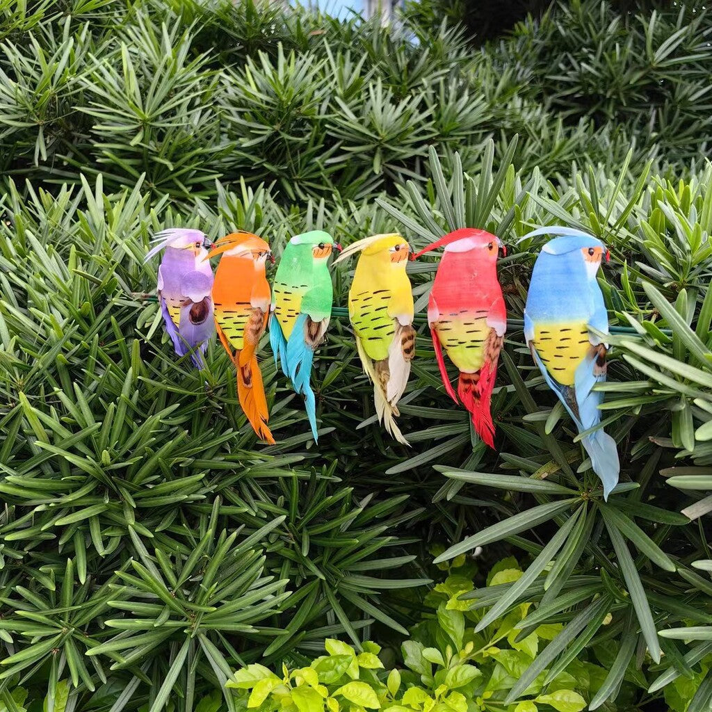 🐦 Keinotekoiset höyhenlinnut klipsillä (12 kpl per pakkaus)