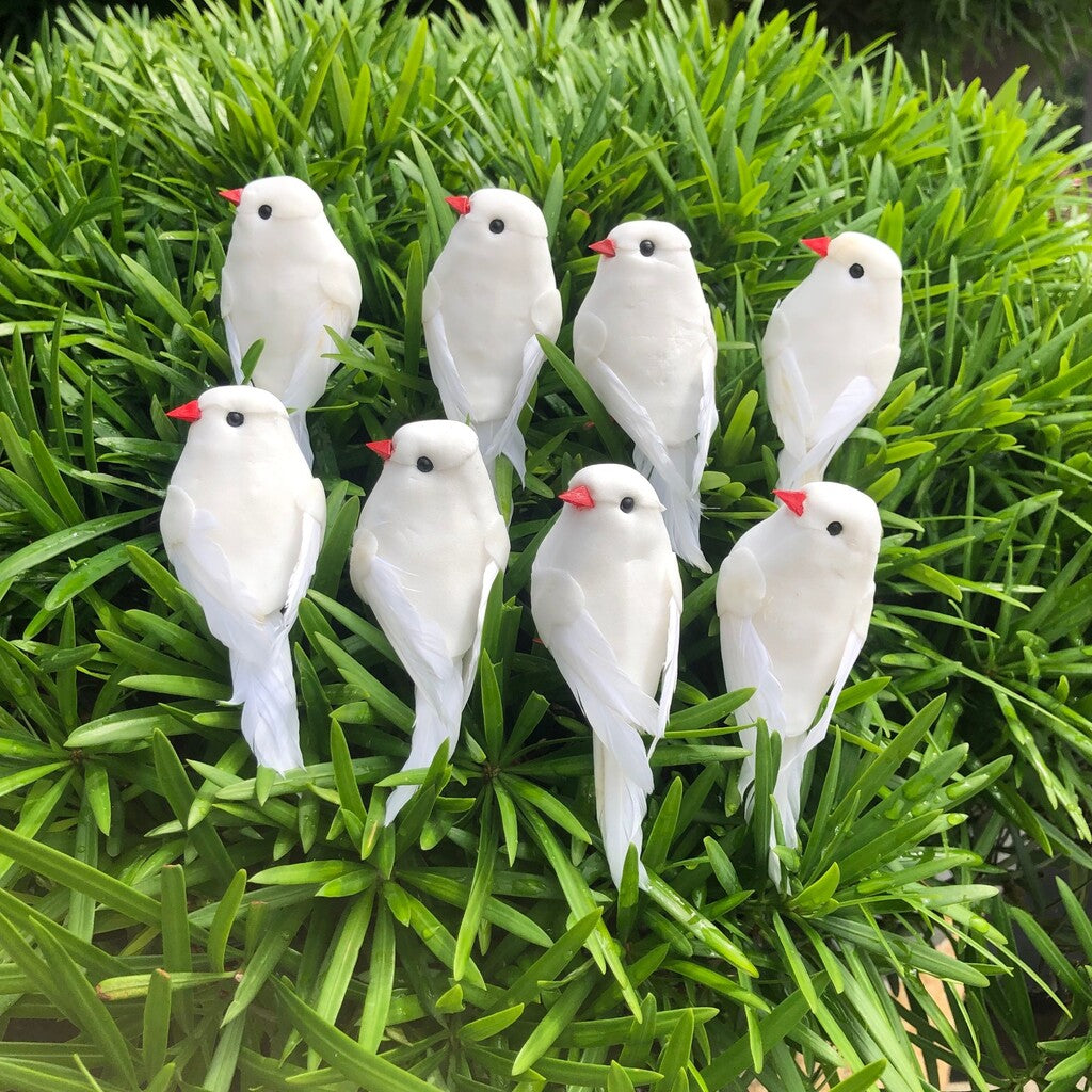 🐦 Keinotekoiset höyhenlinnut klipsillä (12 kpl per pakkaus)