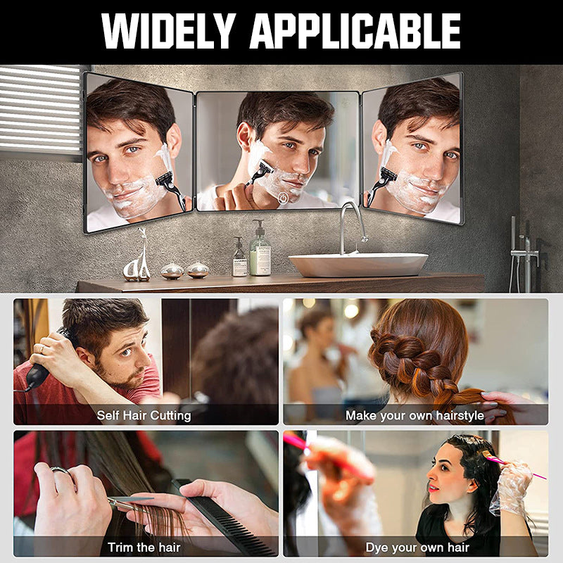 💇‍♀️ See every angle of your hair – tri‑fold salon mirror for perfect DIY cuts! ✨
