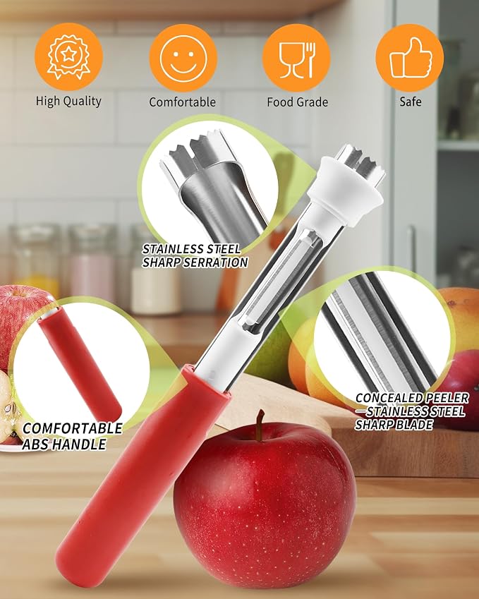 🍓 Monikäyttöinen Hedelmien Siemenkodan Poistaja – Yksi Työkalu Kaikille Lempitaskullesi! 🍎✨