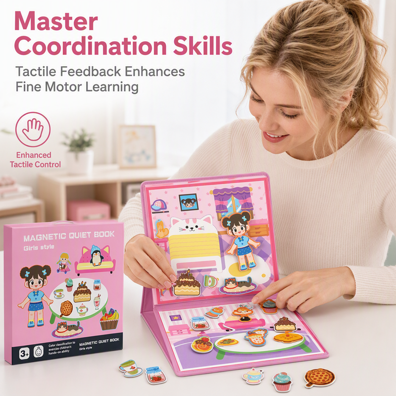 🎨📖 Kannettava Magneettinen Tehtäväkirja: Opetuksellinen Montessori-Lelu Lapsille! 🎨