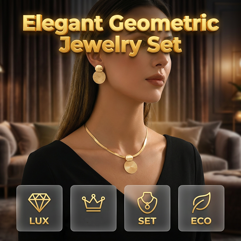 💫 RAJOITETUN AJAN -50 % ALE! ✨ Moderni geometrinen korusetti – Kullattu, kevyt, tyylikäs 🔶