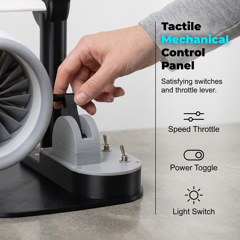 🥳2026 HOT SALE🥳💞50K+ SOLD!✨ 50% OFF! ✈️ Jet Engine Desktop Fan with Cooling Mist – Turbo Airflow, LED Neon Glow, Mechanical Throttle – 3D Printed Aviation Design – for Gaming, Work & Tech Lovers