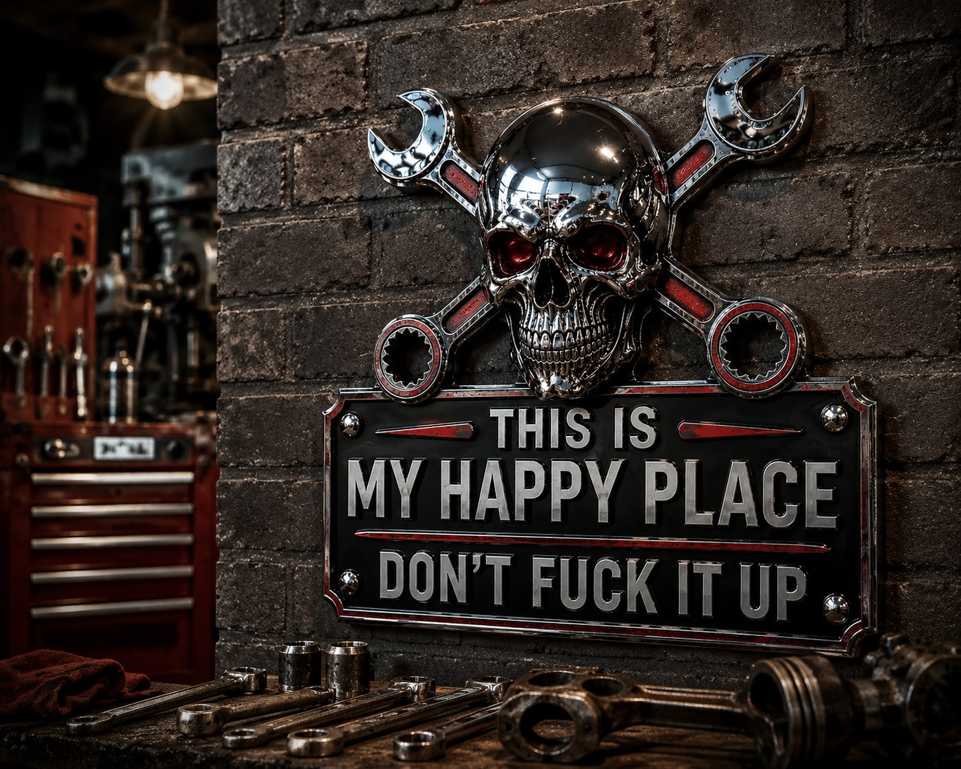 🔥 Isänpäivä -49 % ALENNUS 💀 "This Is My Happy Place" -autotallin kyltti