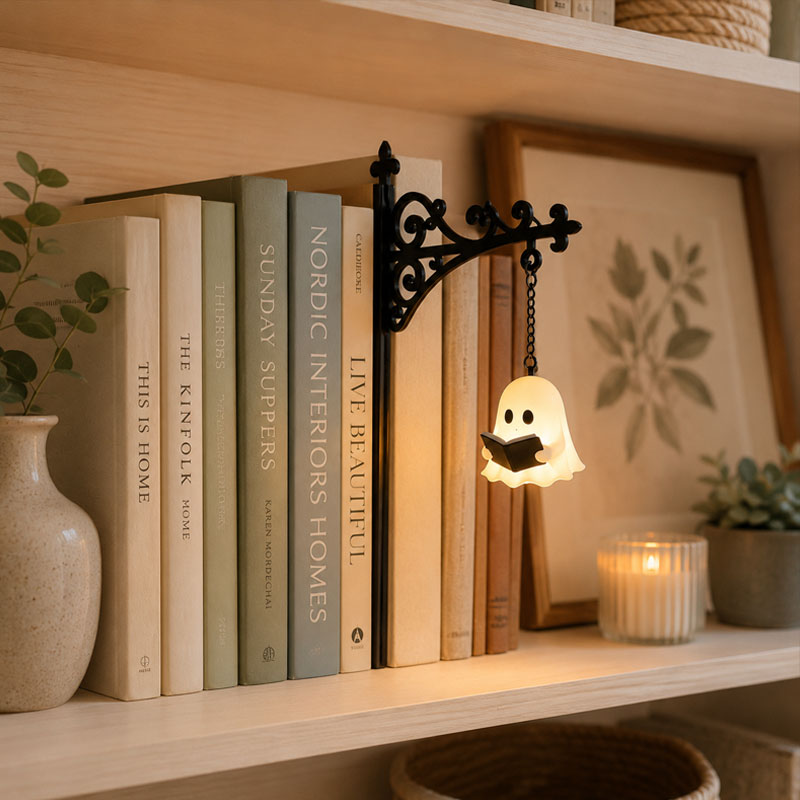 Kirjahyllyn lyhtyvalaisin - Kirjaston kirjahyllyn valaistuslyhty📚✨