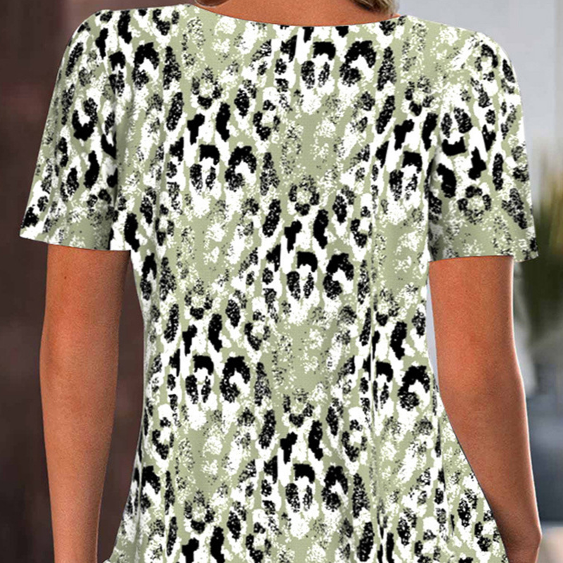 👚Naisten Rento Kuvioitu Pyöreäkauluksinen Lyhythihainen Topi