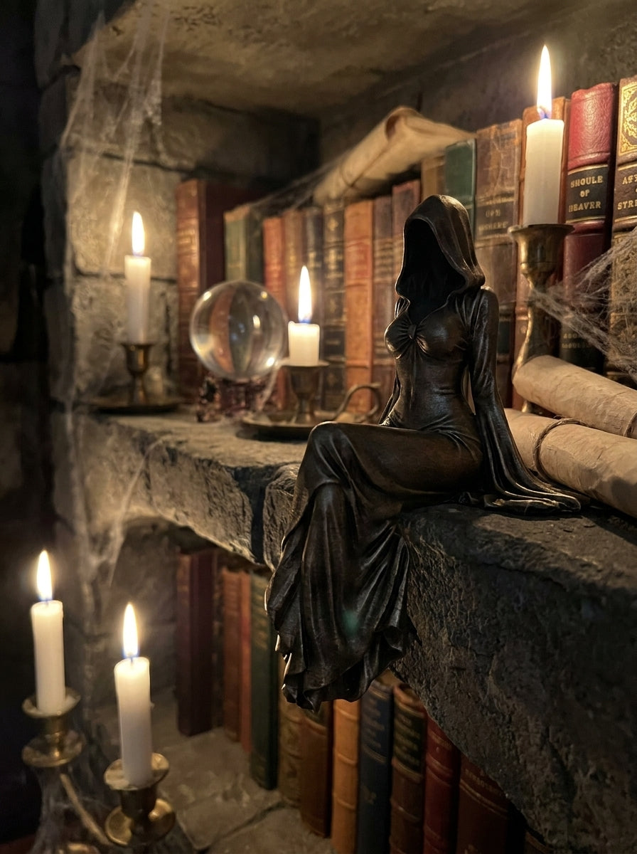 Lady Reaper - Eteerinen hupullinen hahmoskulptuuri