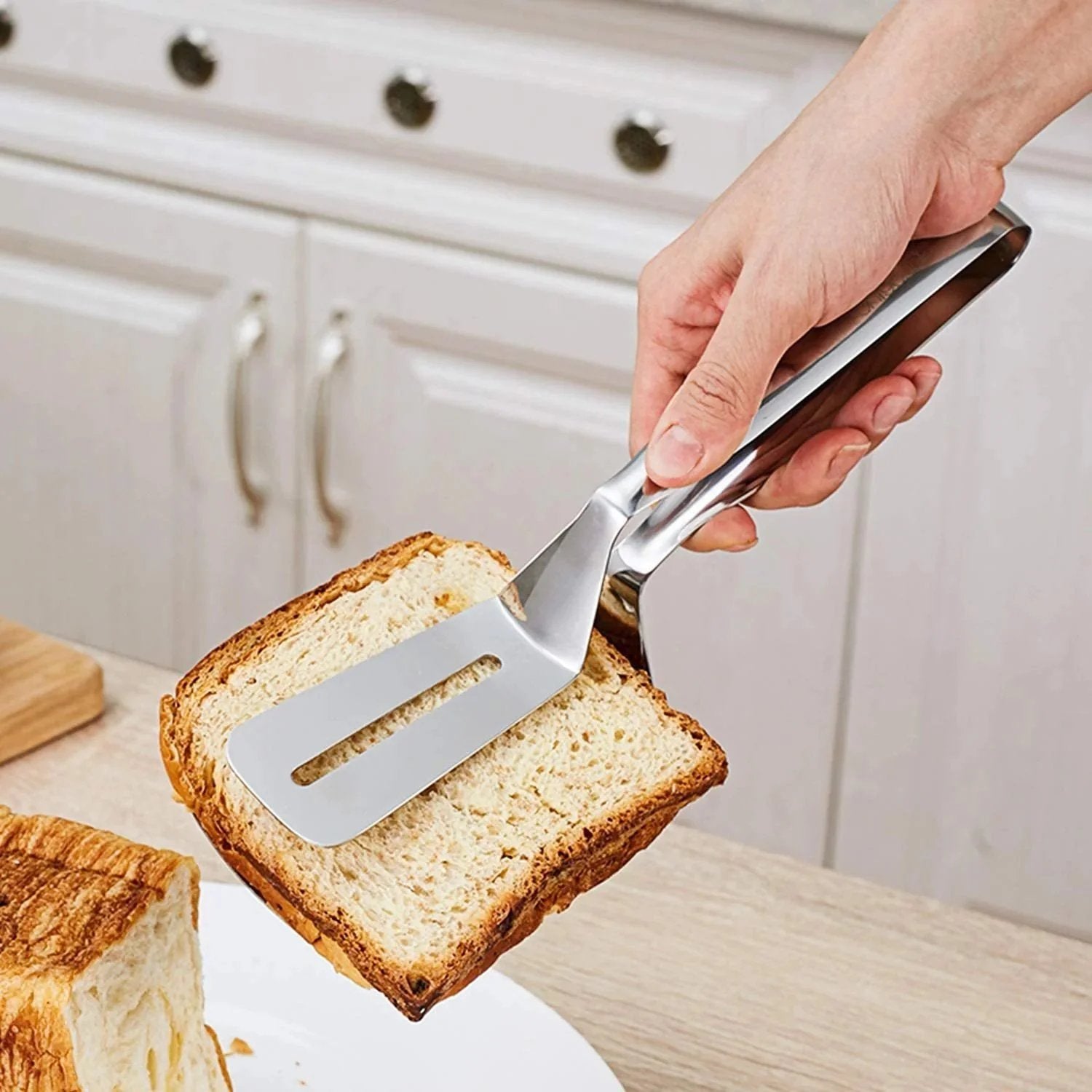 🔥 Monikäyttöiset ruostumattomasta teräksestä valmistetut keittiöpihdit – Lastat ja pihdit samassa! 🍔✨