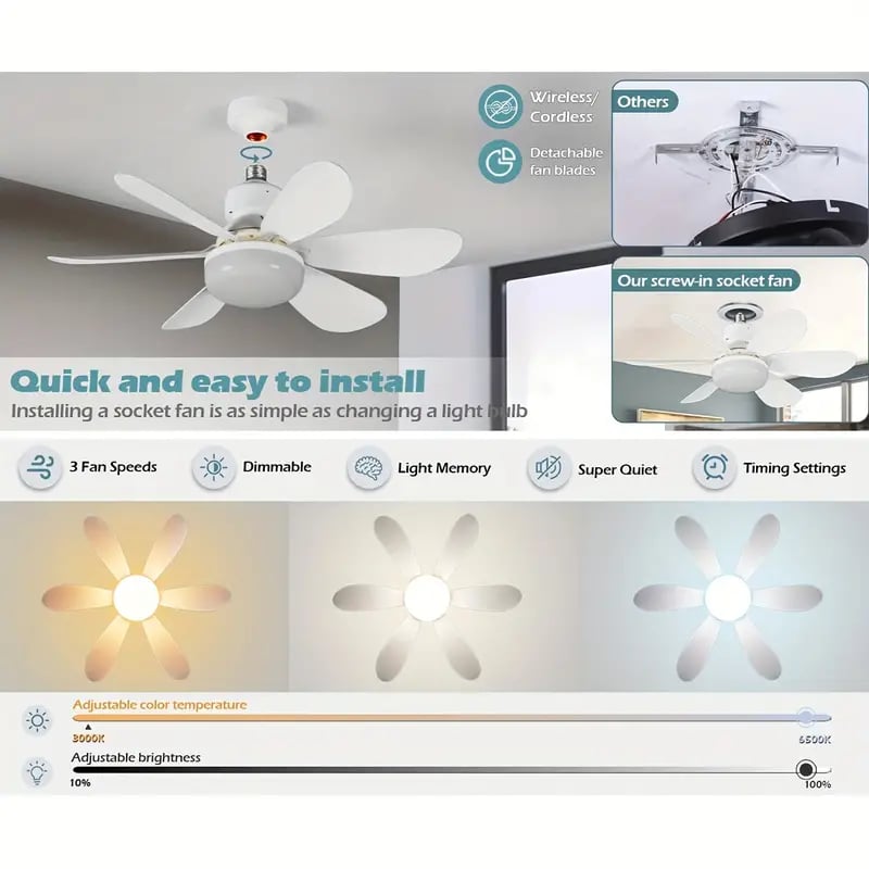 ⏳VIIMEINEN PÄIVÄ -50 % ALE🌀40W LED-kattotuuletinvalaisin – 20,5” Erittäin hiljainen kaukosäätimellä 🎯 | E27 + ILMAINEN B22-adapteri 🔌 | Makuuhuoneeseen 😴, Keittiöön 👩‍🍳 & Autotalliin 🛠️ – Iso-Britannia-valmis! 🇬🇧