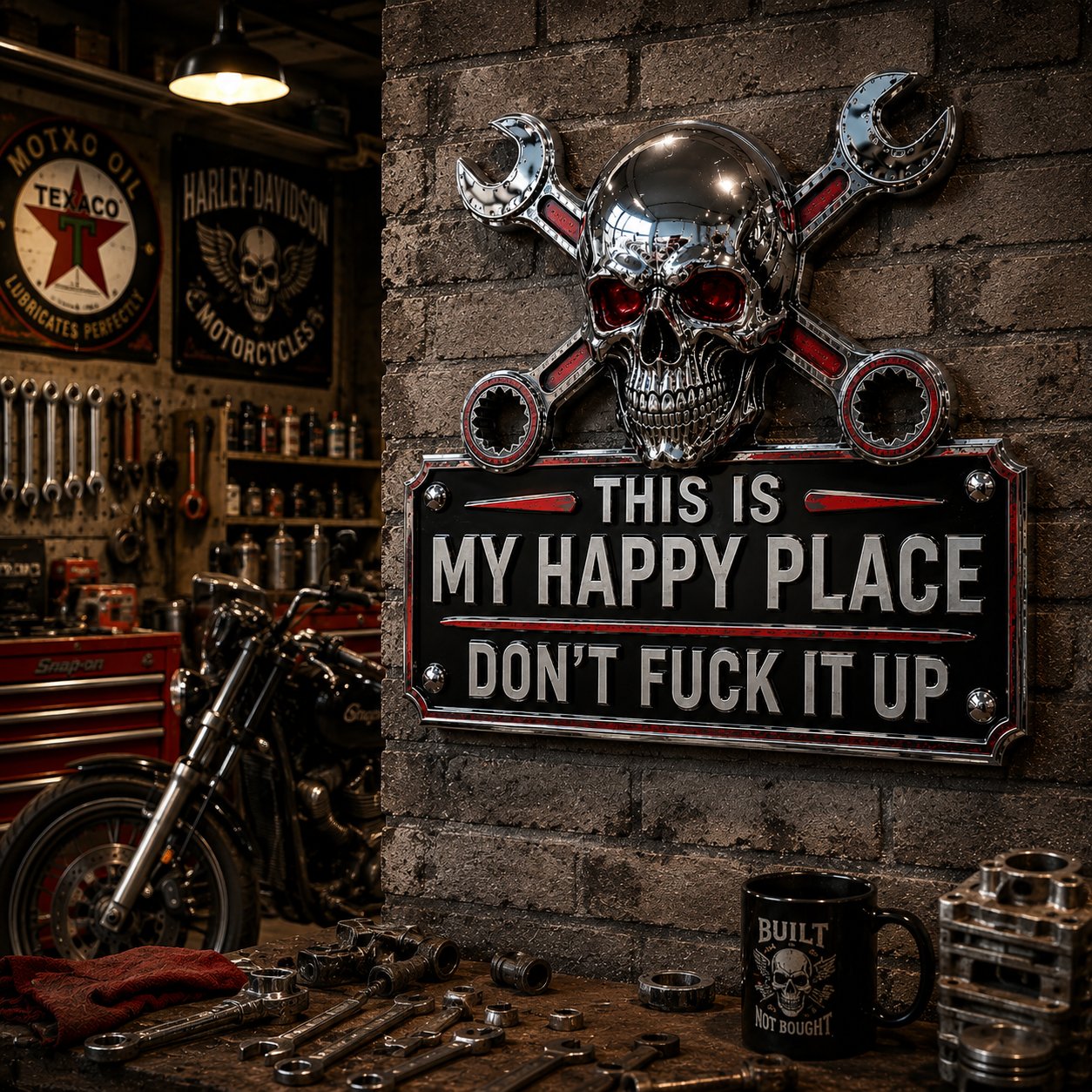 🔥 Isänpäivä -49 % ALENNUS 💀 "This Is My Happy Place" -autotallin kyltti